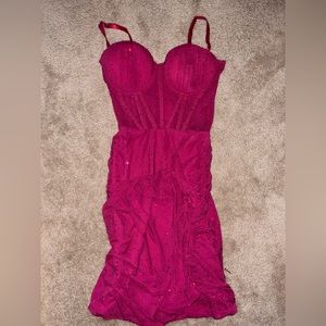 I am selling this pink rhinestone homecoming dress from Windsor!